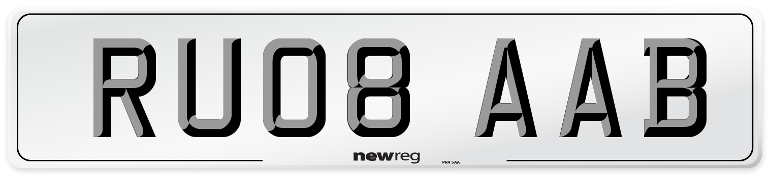 RU08 AAB Number Plate from New Reg